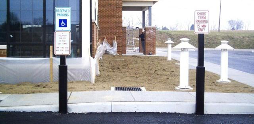 sign bollard installation